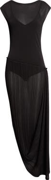 Balmain Fléchage Draped Sheer Dress