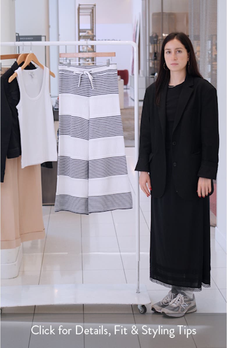 Ronnie Stripe Cotton Crop Sweater Knit Pants, sales video thumbnail