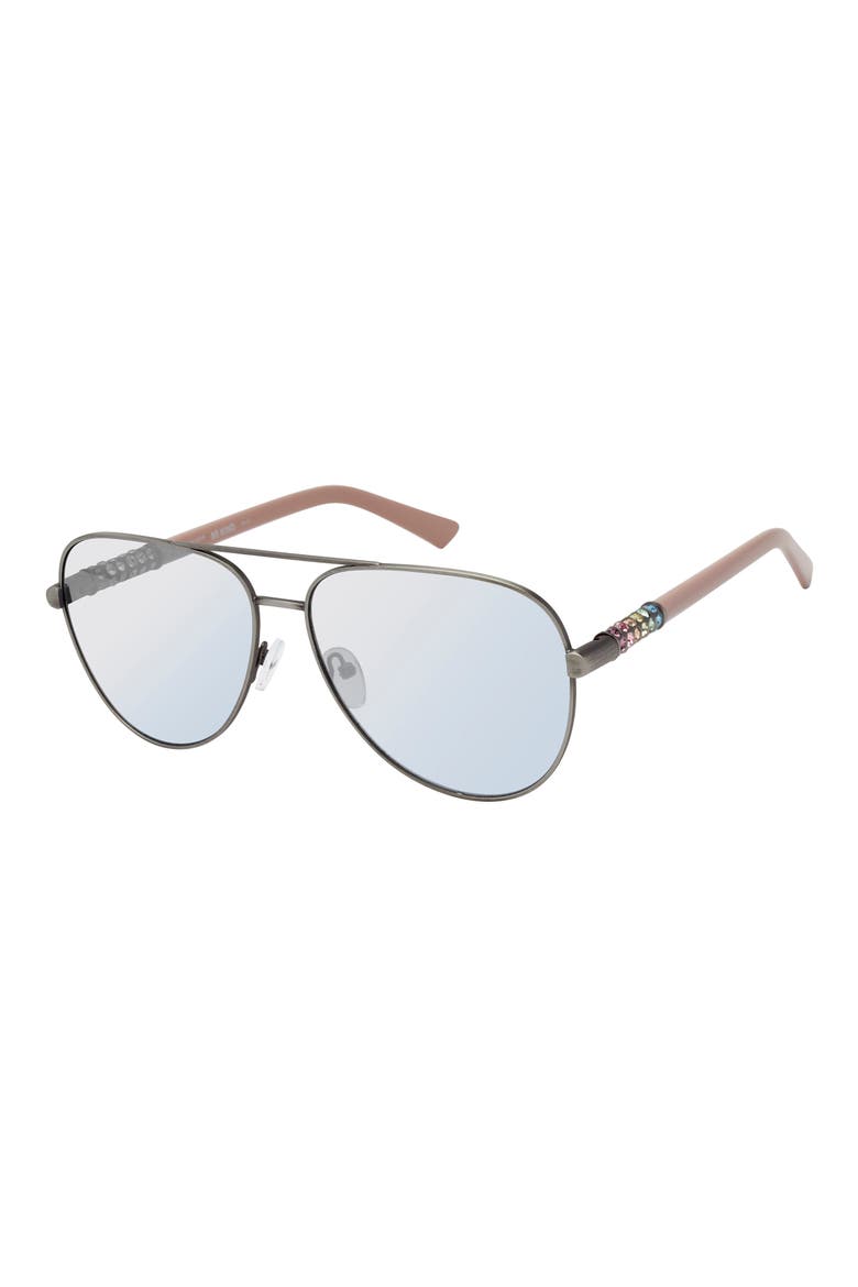 63mm Oversize Pilot Sunglasses, Alternate, color, SILEVR/ PINK MIRROR
