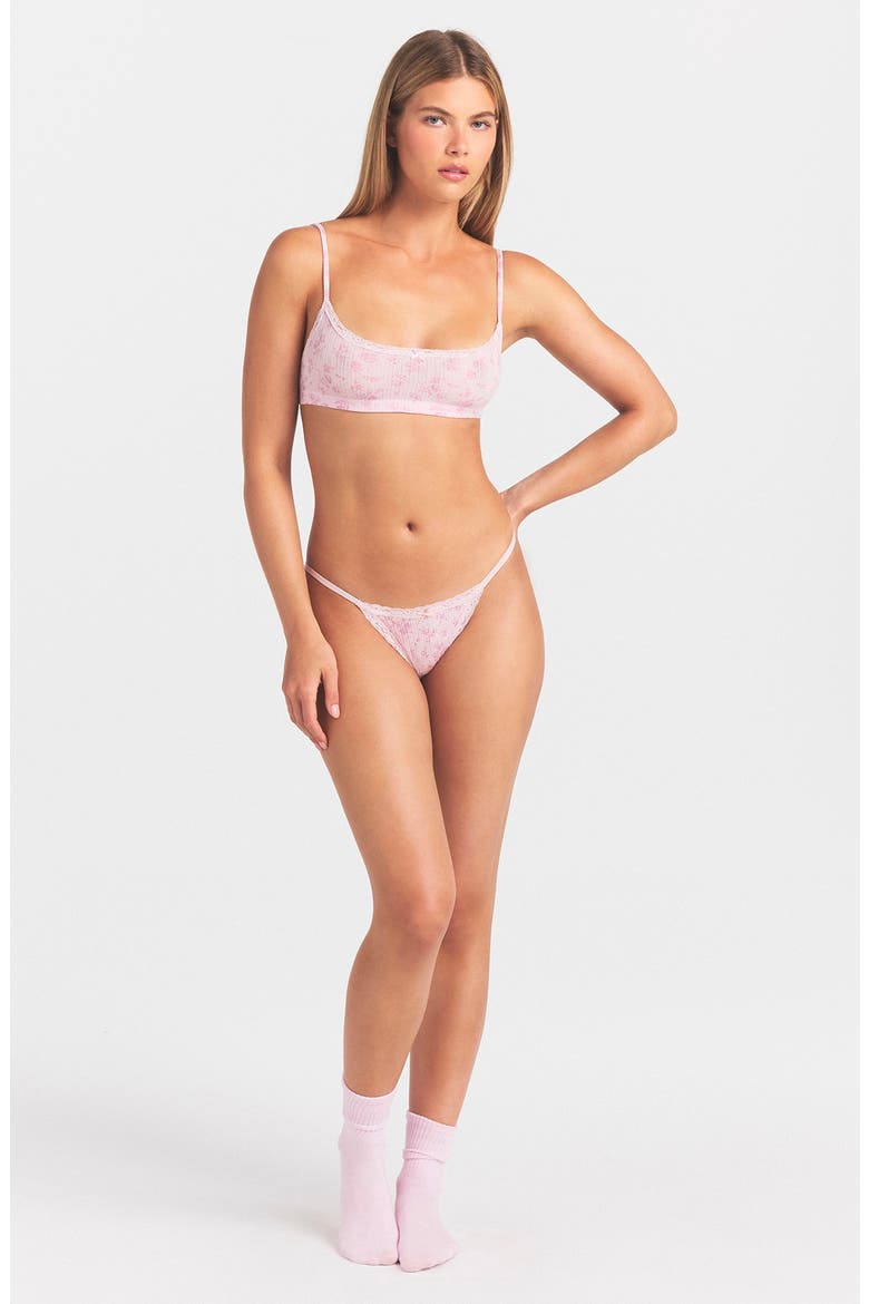 Pointelle Scoop Bralette, Alternate, color, BLOOM DAINTY FLORAL