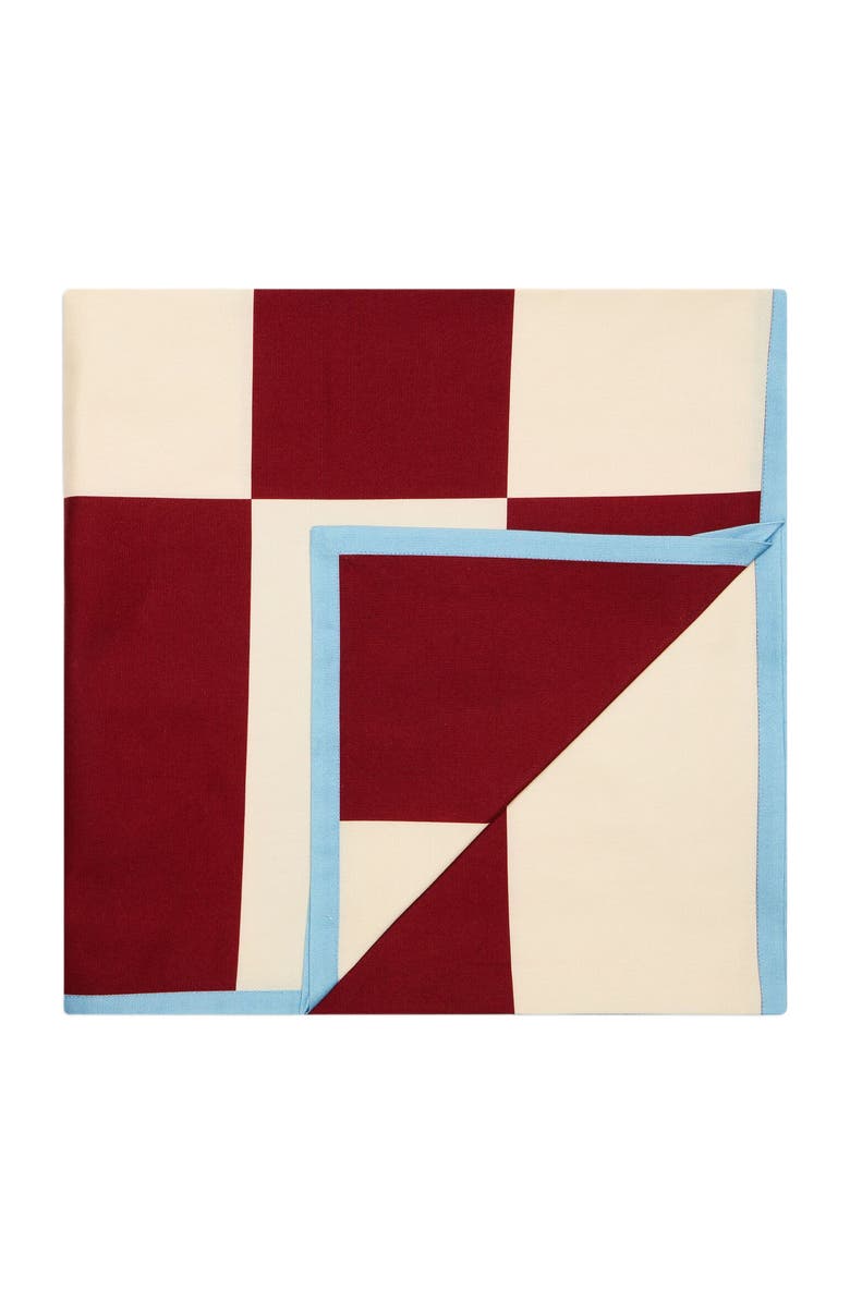 La DoubleJ Large Tablecloth (66.9"x137.8") Contrada Bordeaux, Main, color, 