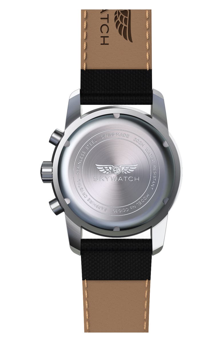 SKYWATCH Classic Chronograph Woven Strap Watch, 46mm, Alternate, color, 