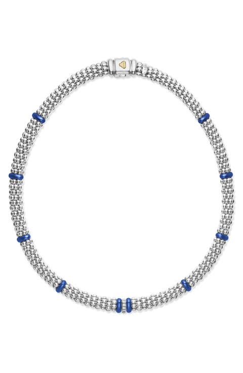 Blue Caviar Diamond Station Necklace