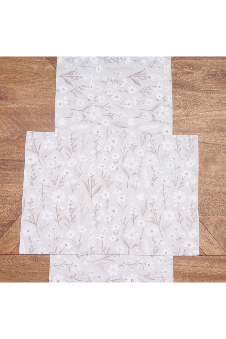 Natural Botanical 100% Cotton Graphic Print Table Runner 14" x 72", Alternate, color, Brown