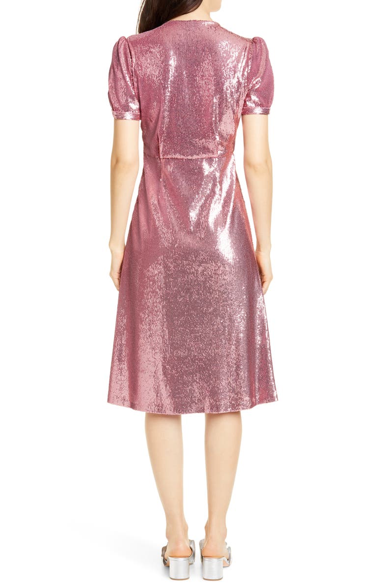 HVN Paula Deep V-Neck Sequin Dress, Alternate, color, 