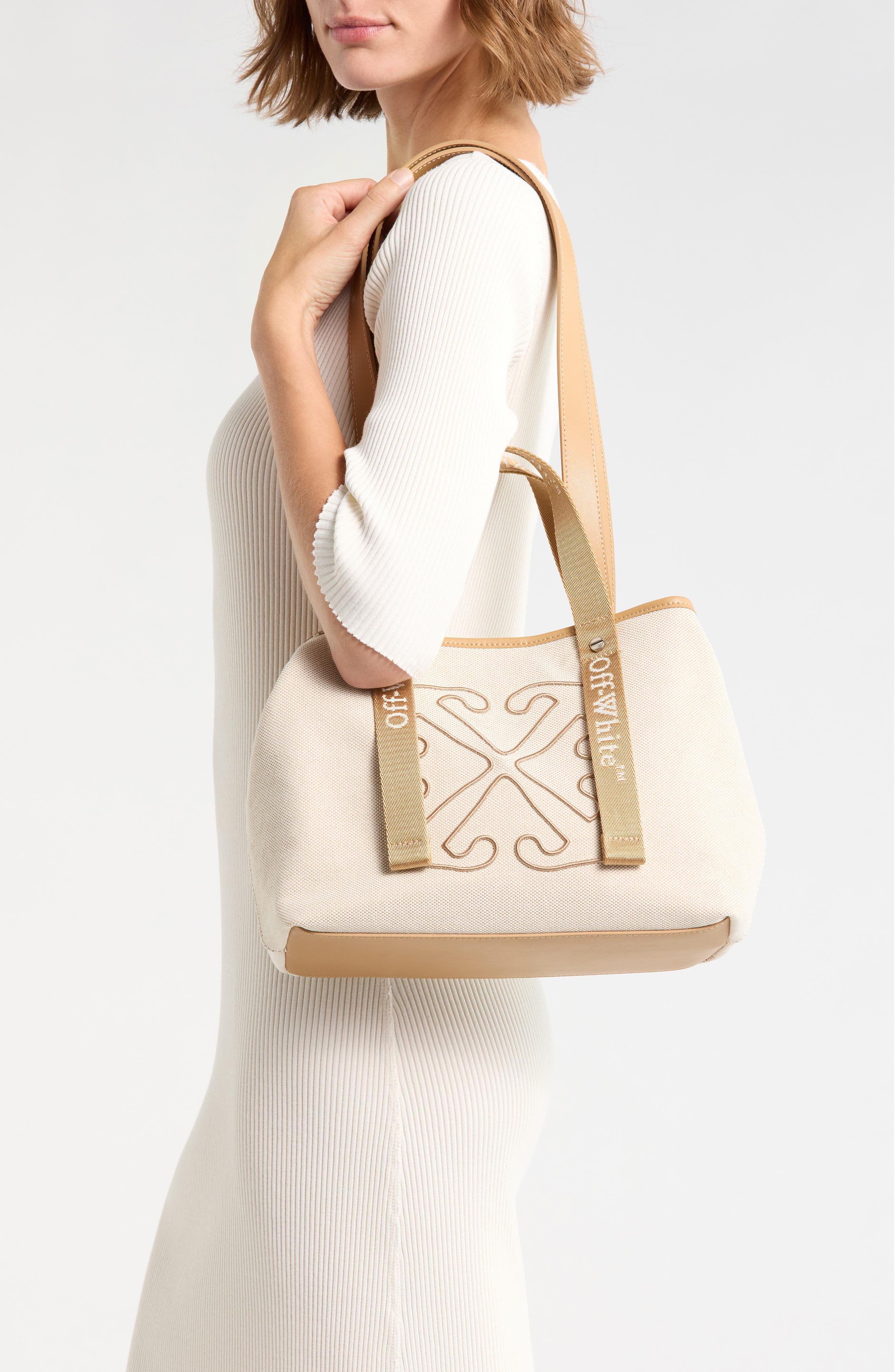 Off-White Small Classic Day Off Canvas Tote, Alternate, color, Natural