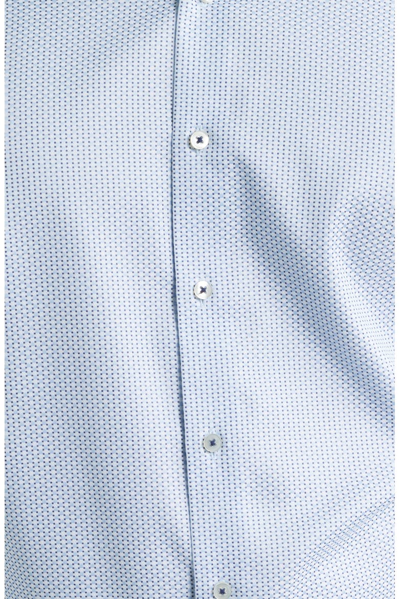 Modern Fit Micropattern Non-Iron Cotton Dobby Dress Shirt, Alternate, color, BLUE
