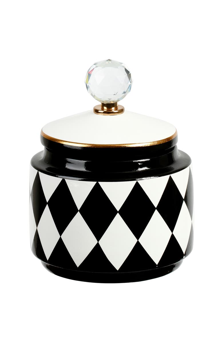 Mark Roberts 8" Harlequin Urn with Lid, Small, Main, color, Black