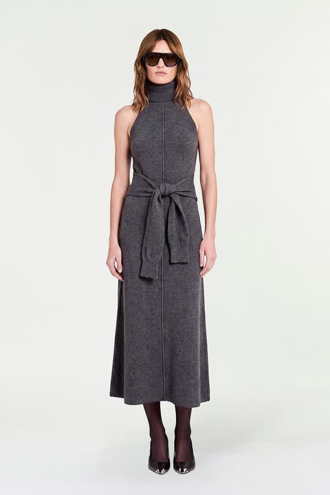 Zinnia Rollneck Tie Waist Dress