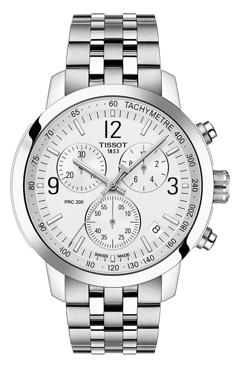 Tissot PRC 200 Chronograph Bracelet Watch, 43mm, Main, color, 