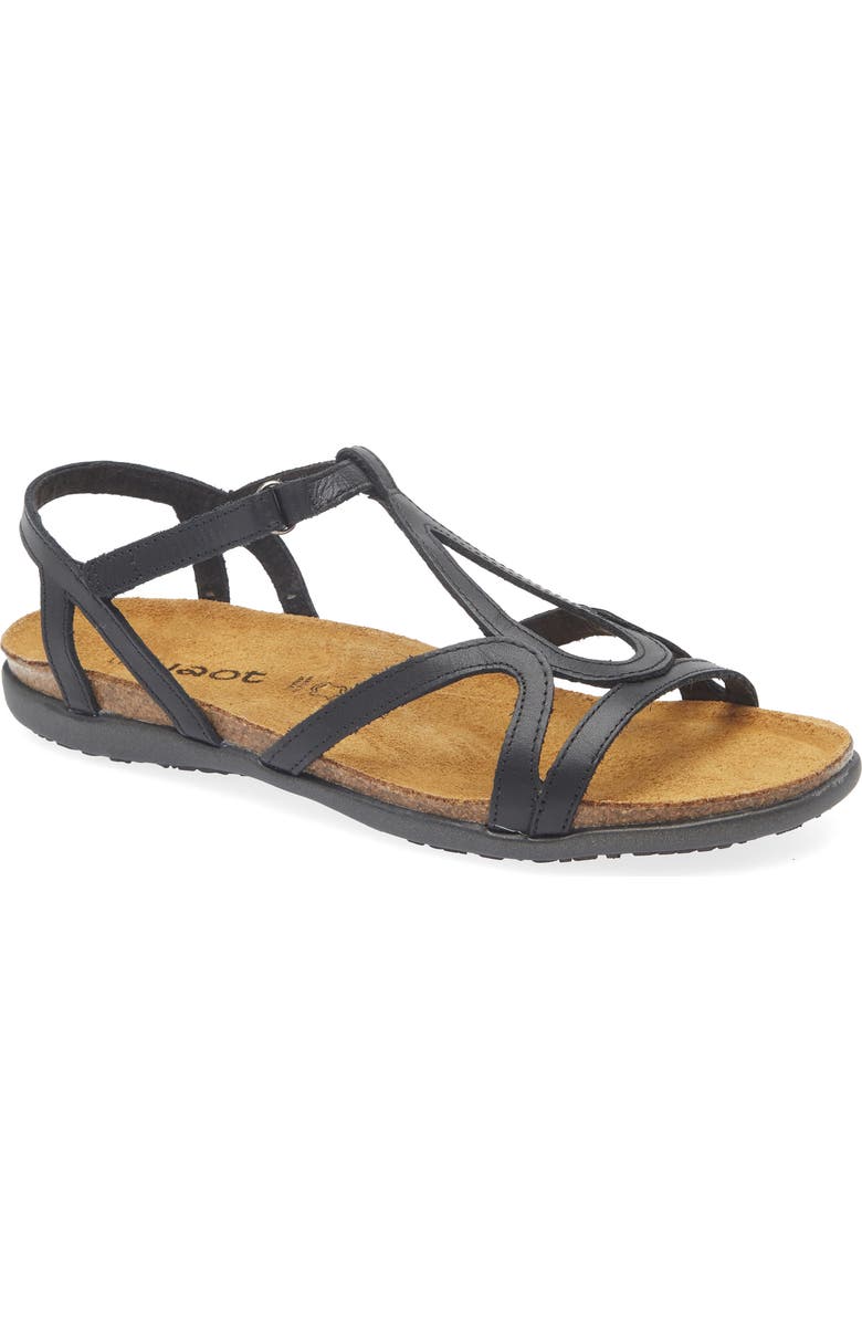 Naot Dorith Sandal, Alternate, color, Black Raven Leather