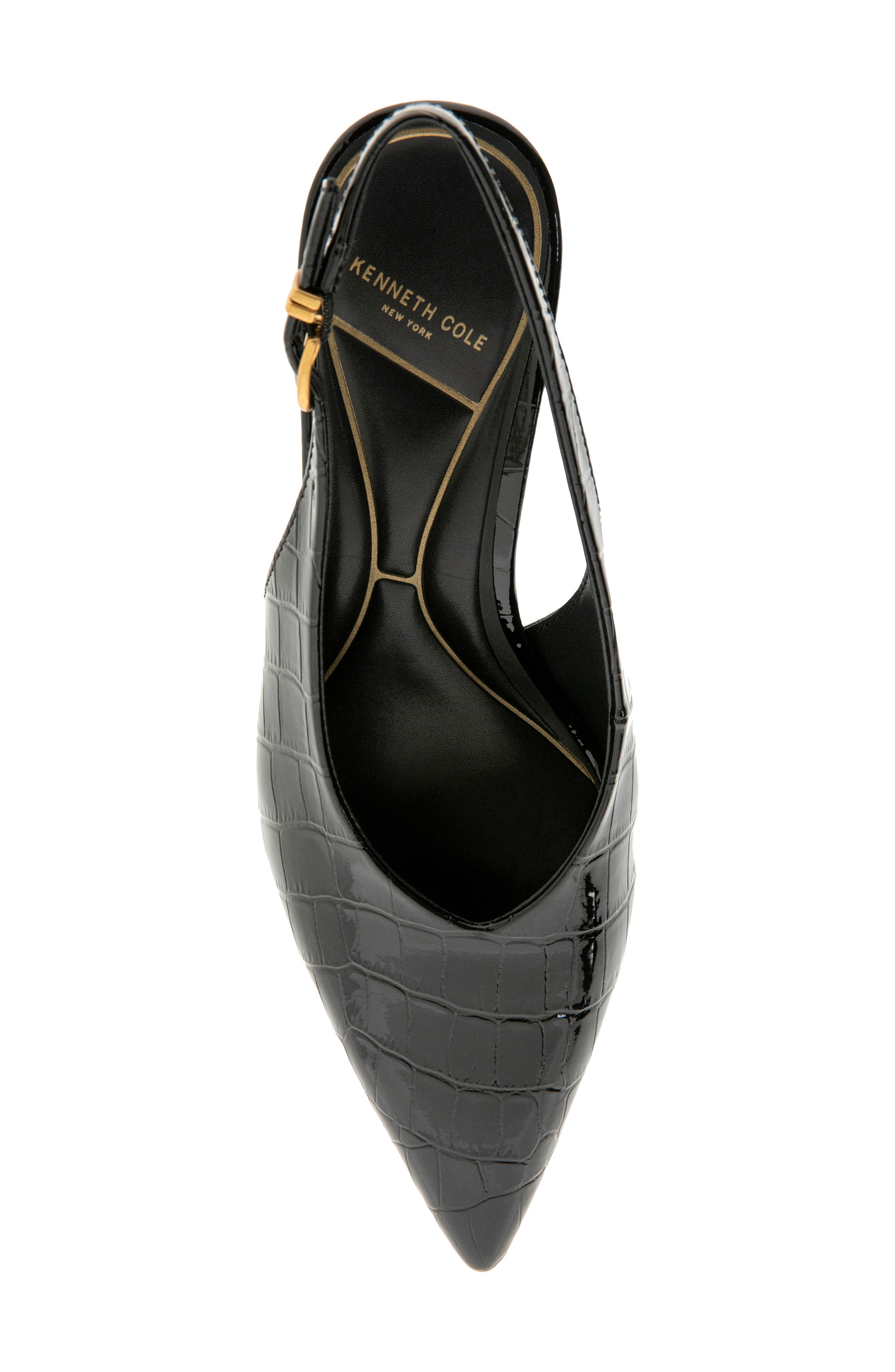 Ulysses Pointed Toe Slingback Pump, Alternate, color, BLACK CROCO