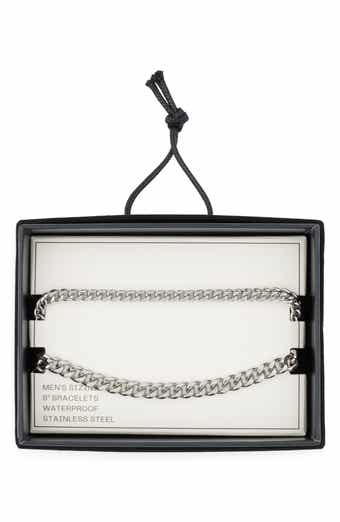 NORDSTROM RACK Men's 2-Pack Curb Link Stainless Steel Bracelets