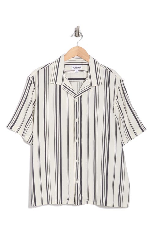 Abound Stripe Camp Shirt In Ivory Egret Link Stripe