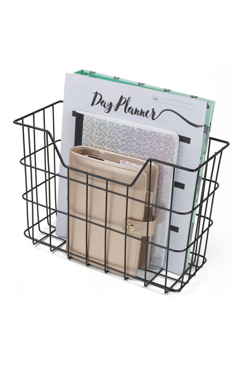 Black Desk Organizer 5-Piece Set, Alternate, color, BLACK