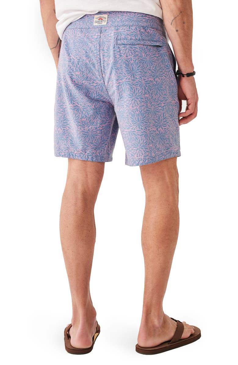 Faherty Classic Floral Print Swim Trunks, Alternate, color, 