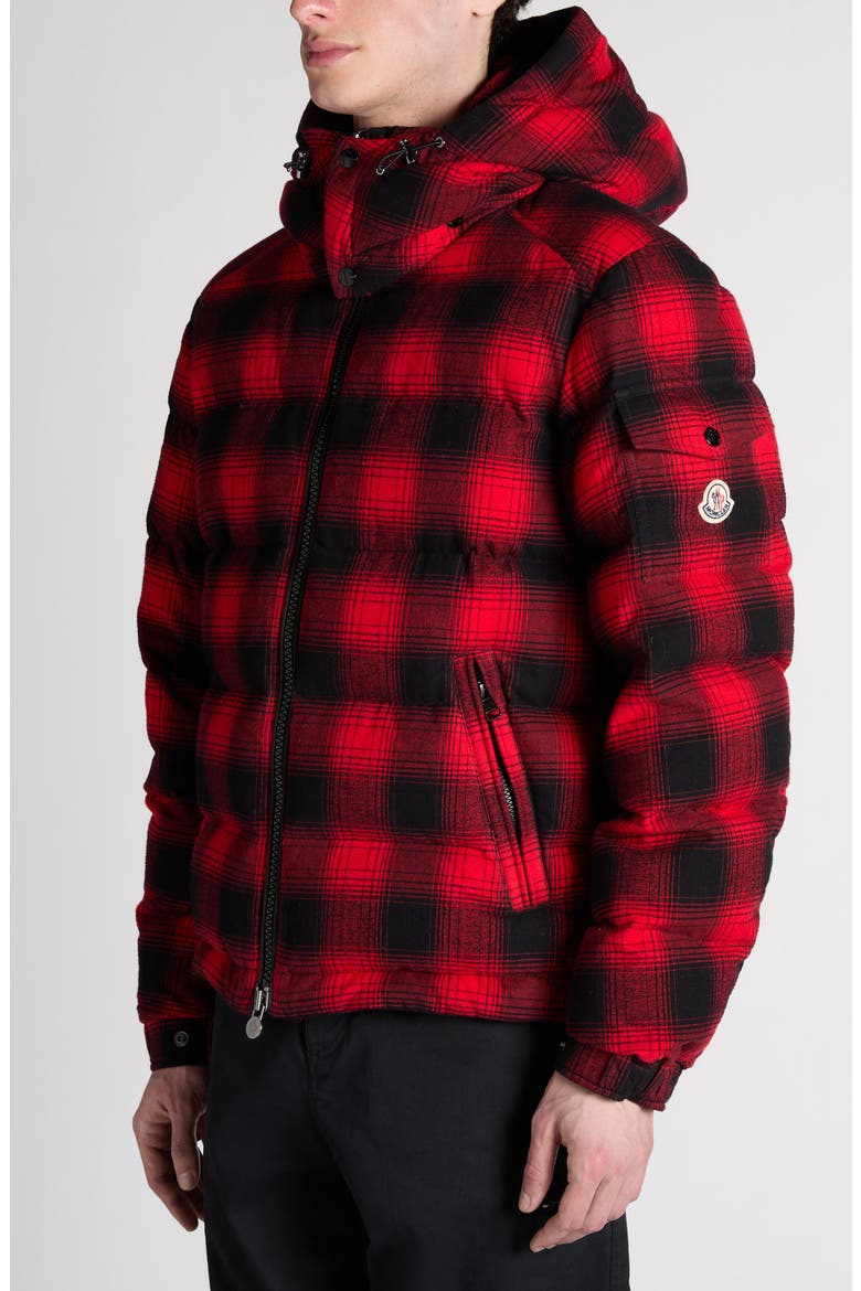 Airor Buffalo Check Down Puffer Jacket, Alternate, color, RED/ BLACK CHECK