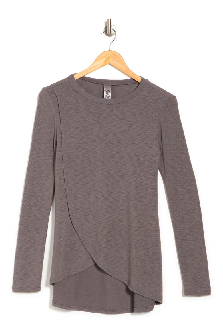 Long Sleeve Cross Hem Shirt, Alternate, color, PALE ROSETTE