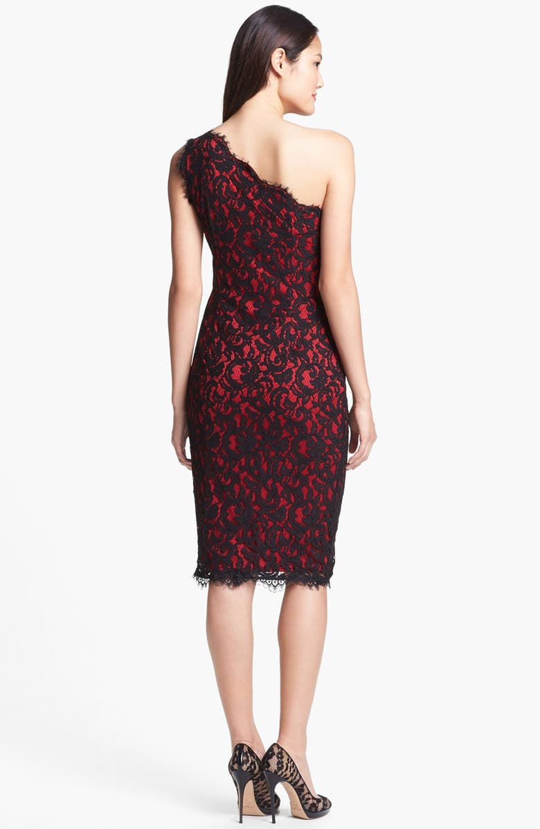 Tadashi Shoji One-Shoulder Lace Sheath Dress, Alternate, color,