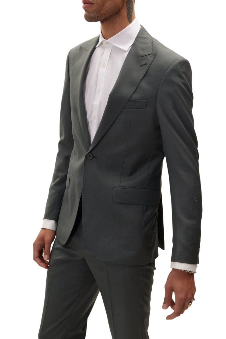 Super 120S Merino Wool Tuxedo, Alternate, color, GREEN