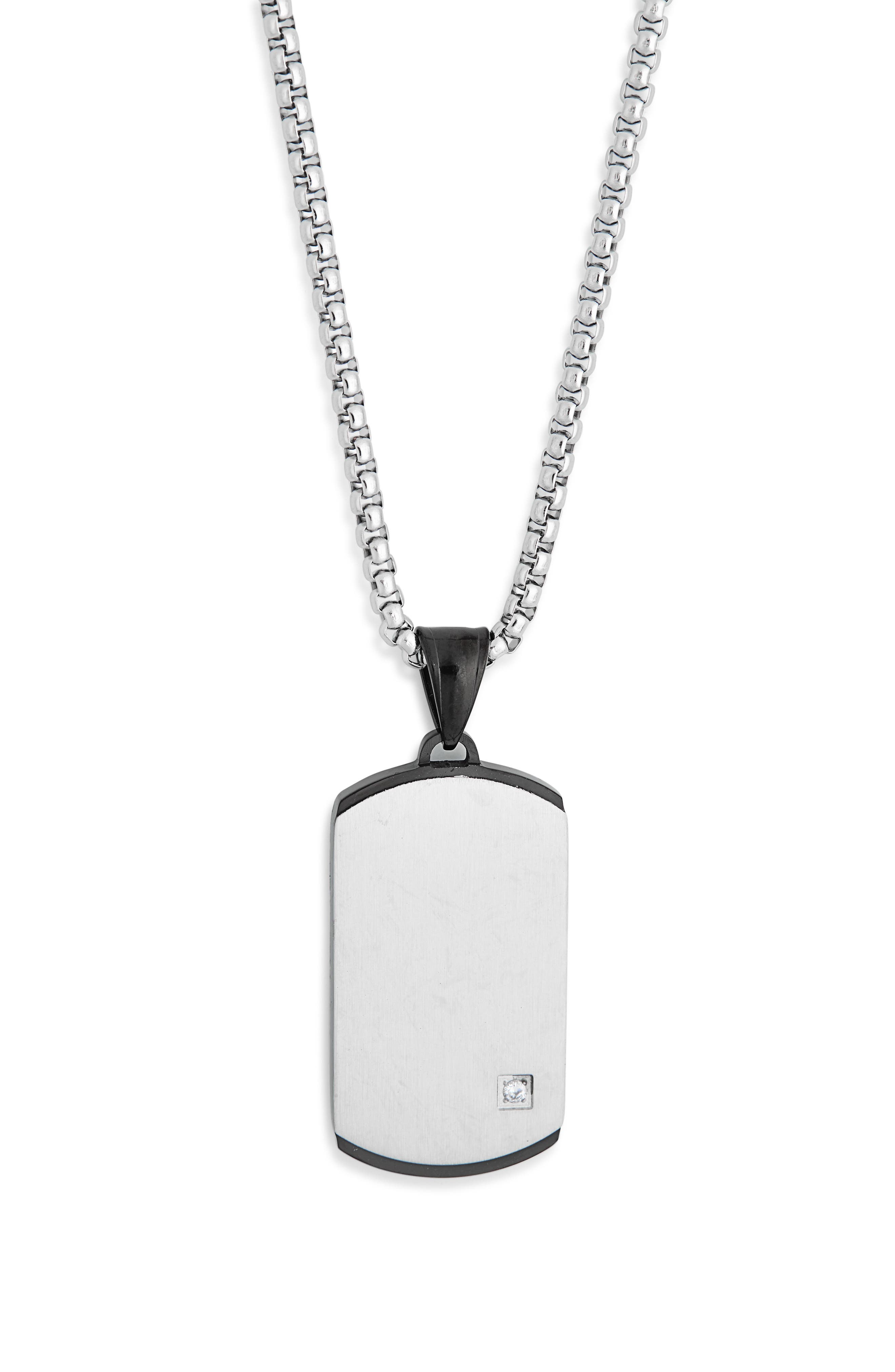 NORDSTROM RACK Brushed Dog Tag Pendant Necklace | Nordstromrack