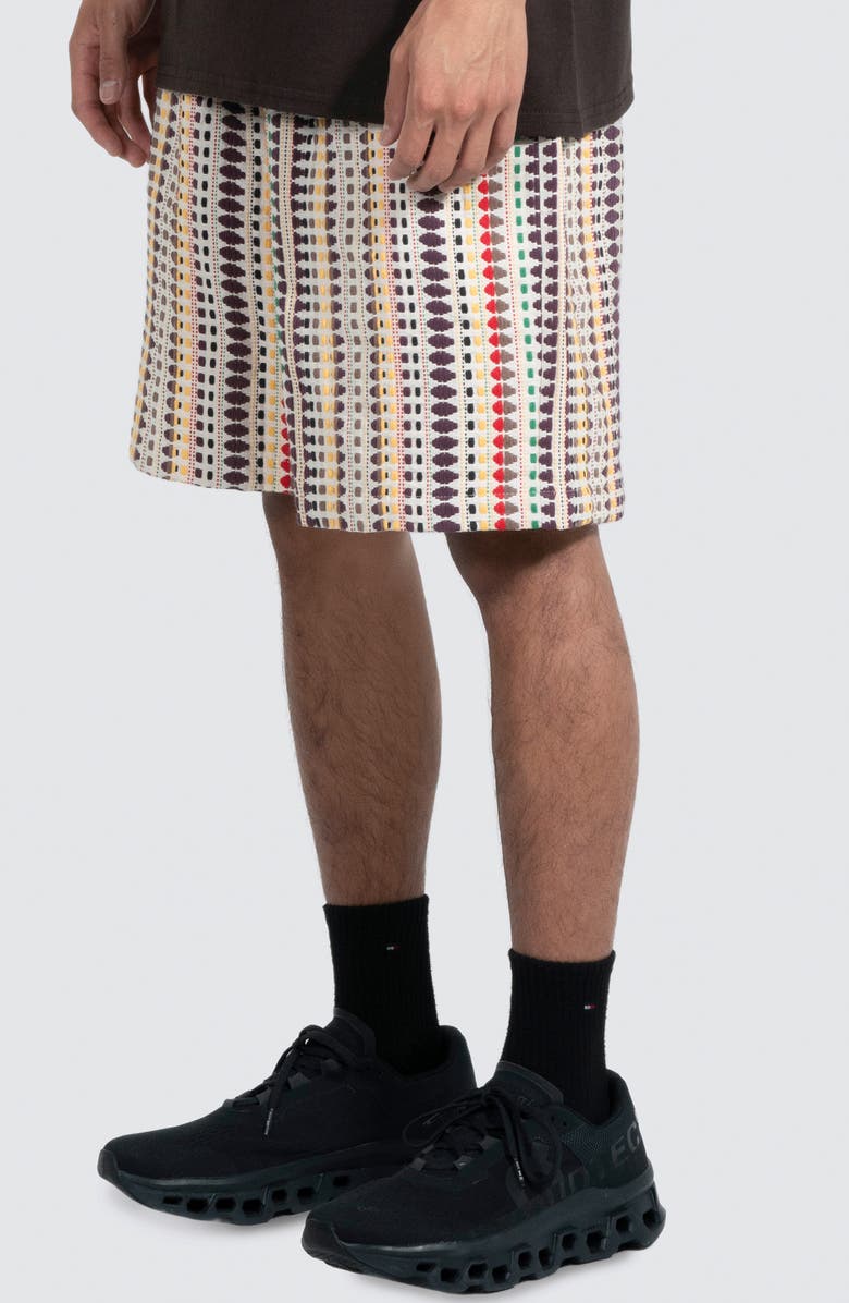 PLEASURES Stitch Embroidered Cotton Shorts, Alternate, color,