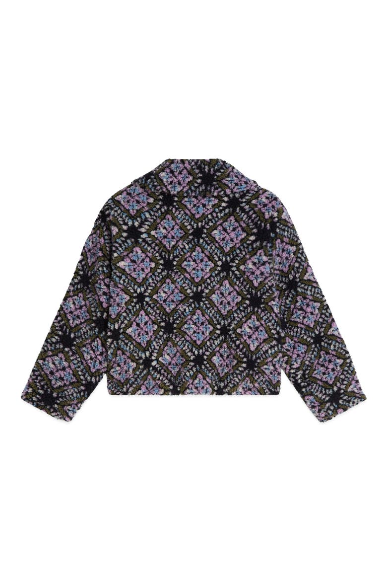Kids' Jacquard Fleece Jacket, Alternate, color, SOFT GEO AFRICAN VIO
