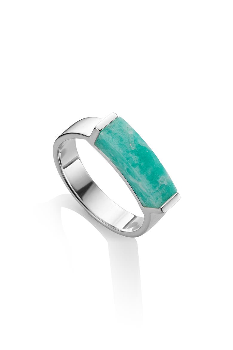 Baja Deco Ring, Alternate, color, AMAZONITE/ SILVER
