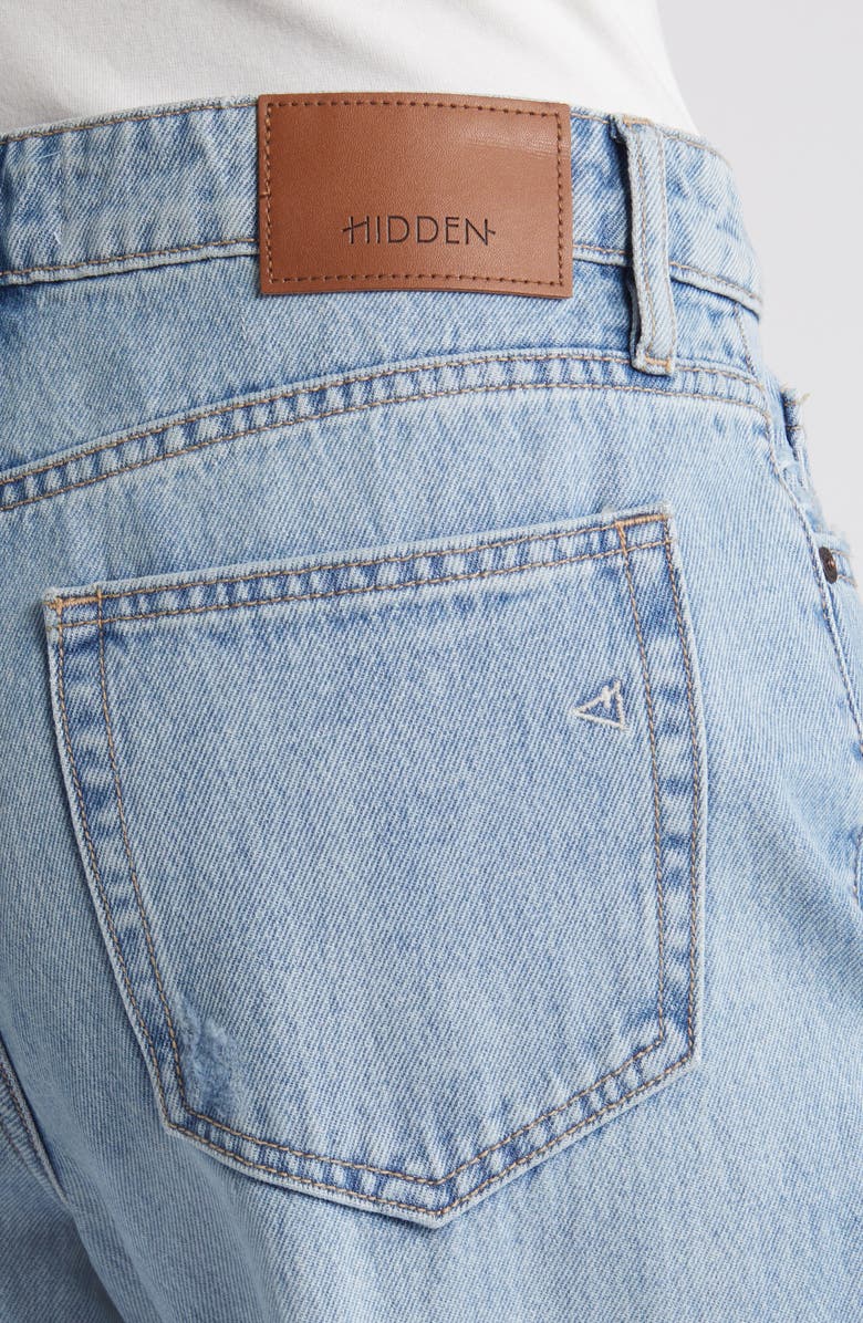 HIDDEN JEANS High Waist Raw Hem Crop Wide Leg Jeans, Alternate, color, 