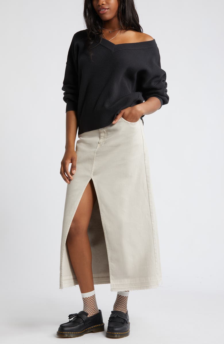 BP. Seamed Oversize V-Neck Rib Sweater, Alternate, color,