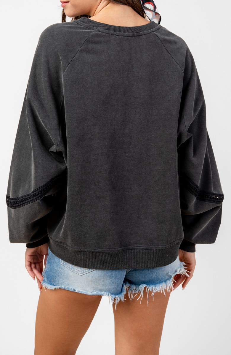 Beivy Washed French Terry Pullover, Alternate, color, Black