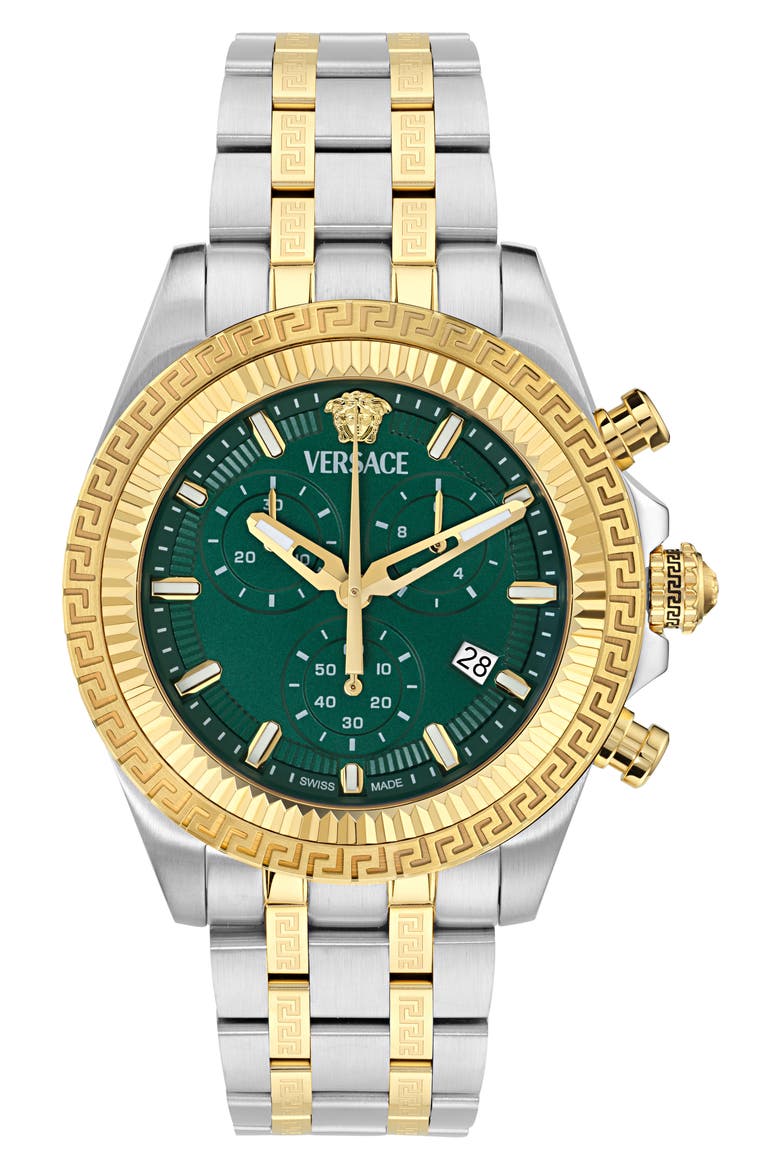 Fornax Chronograph Bracelet Watch, 43mm, Main, color, TWO TONE
