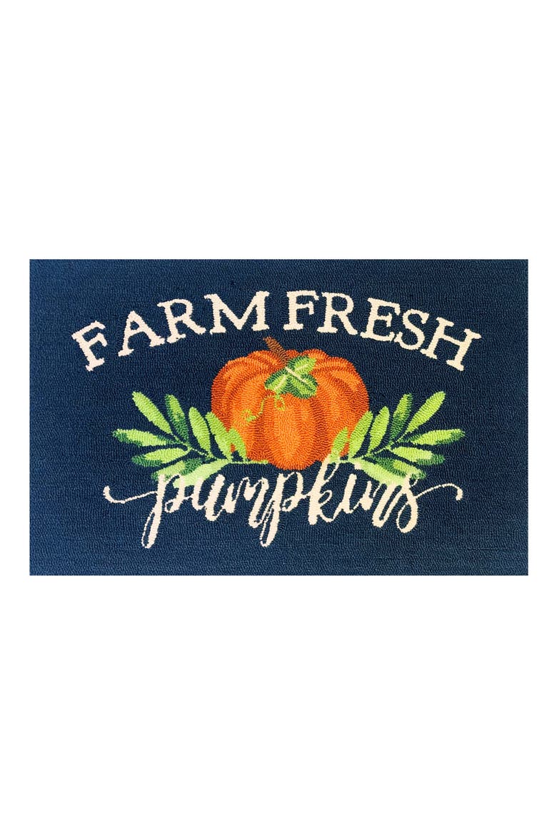 Farm Fresh Pumpkins Rug, Main, color, INDIGO/ MULTI