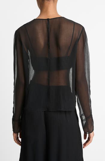 Sheer Lace Trim Top
