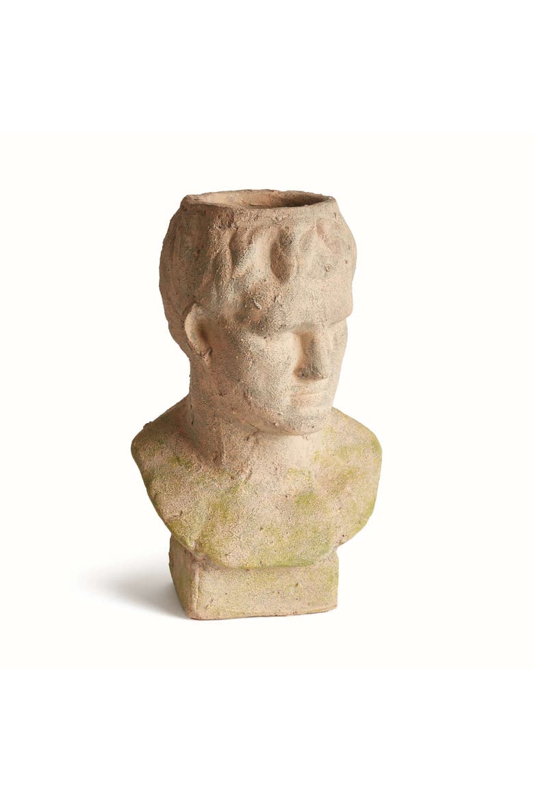 Weathered Garden Male Bust Planter, Main, color, Brown