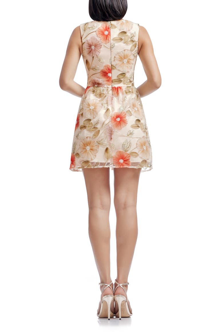 Jackie Floral Embellished Minidress, Alternate, color, CHAMPAGNE MULTI