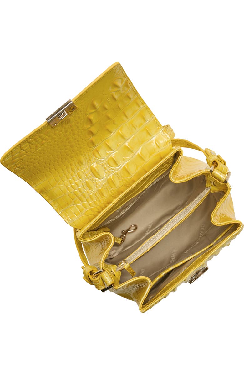 Brahmin Margo Croc Embossed Leather Crossbody Bag, Alternate, color, Vivid Yellow