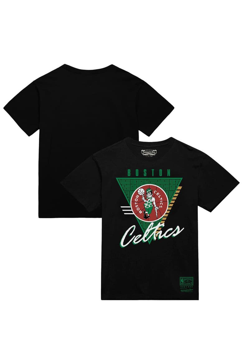 Men's Mitchell & Ness  Black Boston Celtics Worldwide Collection Tri-Logo T-Shirt, Alternate, color, Black