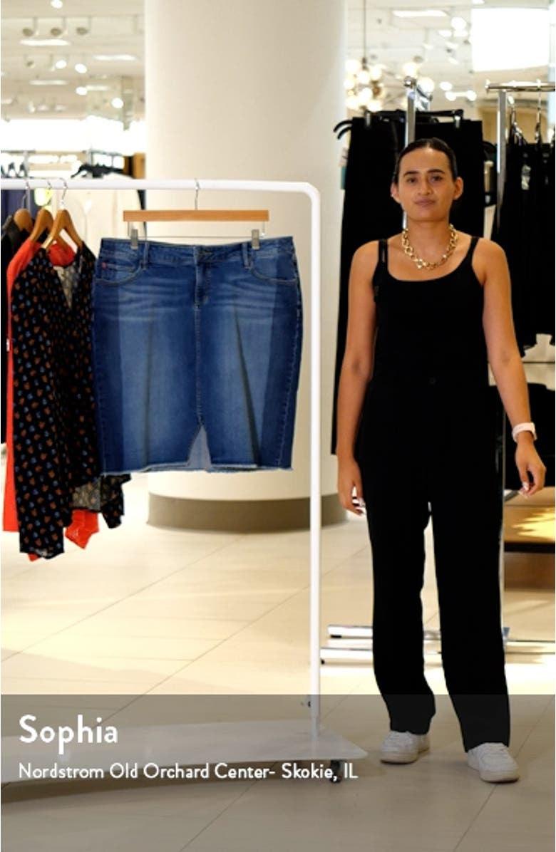 Shadow Mix Frayed Denim Skirt, sales video thumbnail