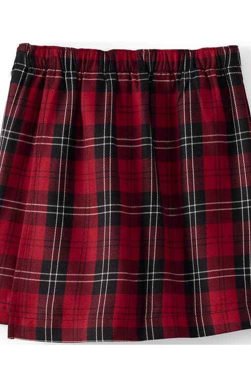Lands' End School Uniform Plaid A Line Tab Skort Top Of Knee In Multi