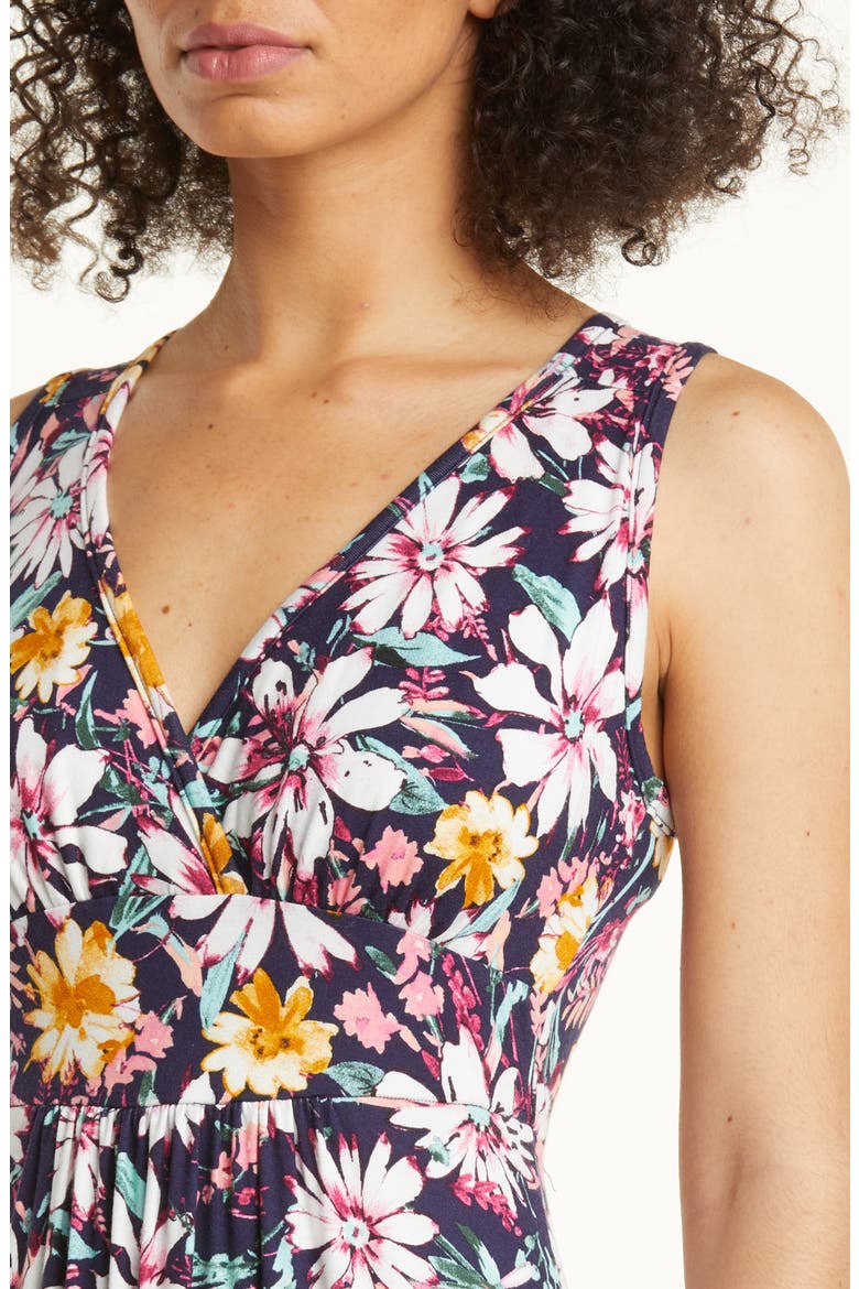 Floral Print Empire Waist Jersey Maxi Dress, Alternate, color, NAVY MULTI