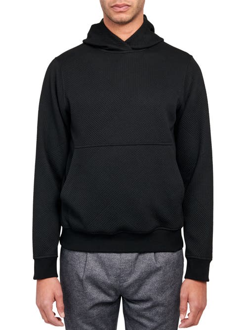 Brooklyn Brigade Solid Quilted Knit Hoodie in Black 