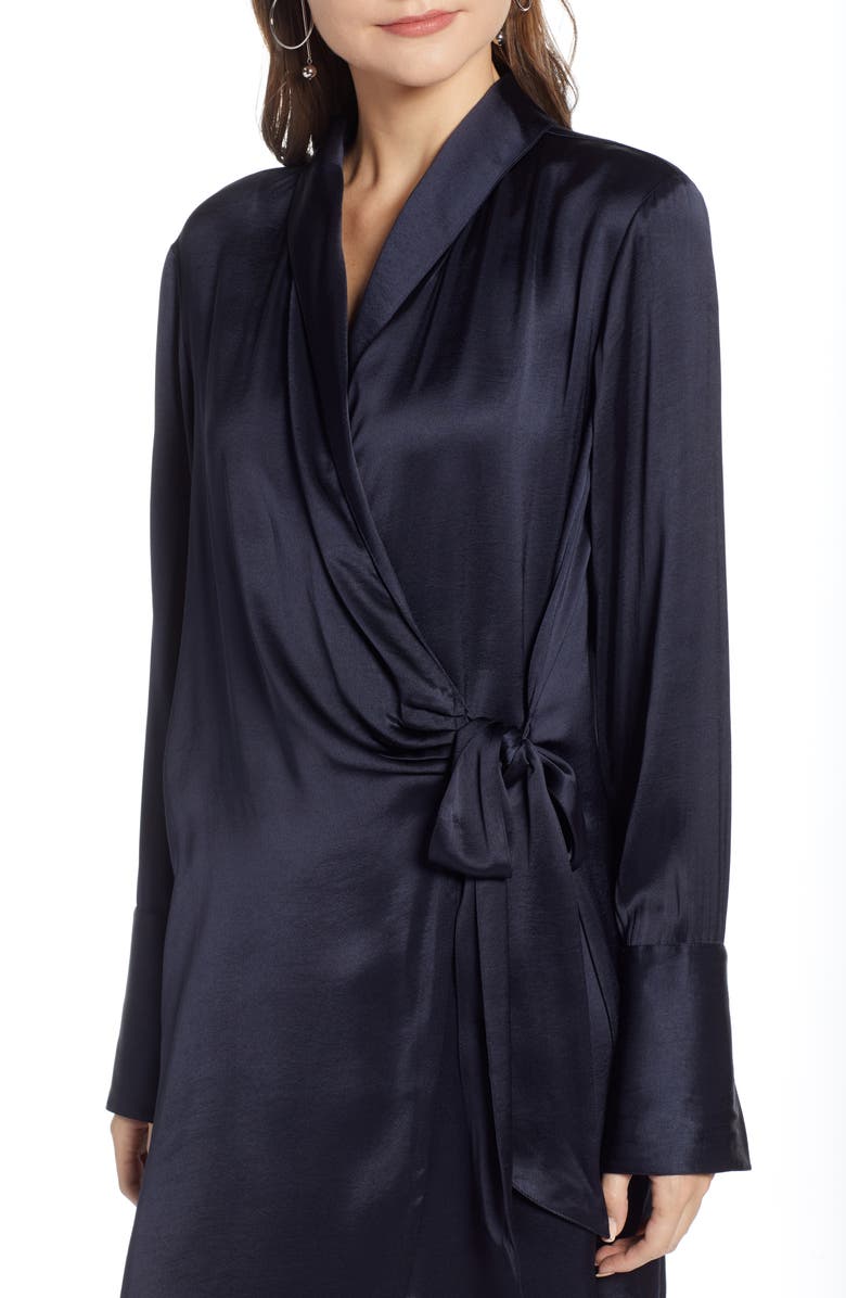 Something Navy Tie Front Dress, Alternate, color,