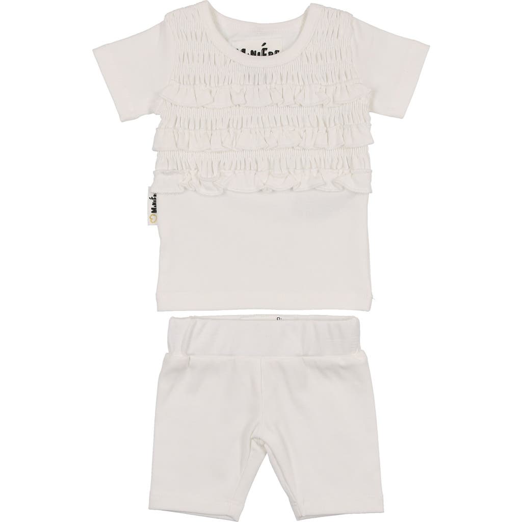 Maniere Manière Ruffle Top & Shorts Set In Pink