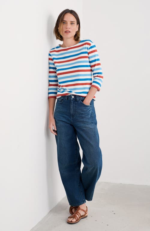 Seasalt Cornwall Sailor Stripe Organic Cotton Top In Multi
