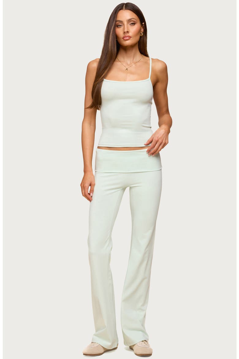 Oriane Foldover Flare Leggings, Alternate, color, MINT