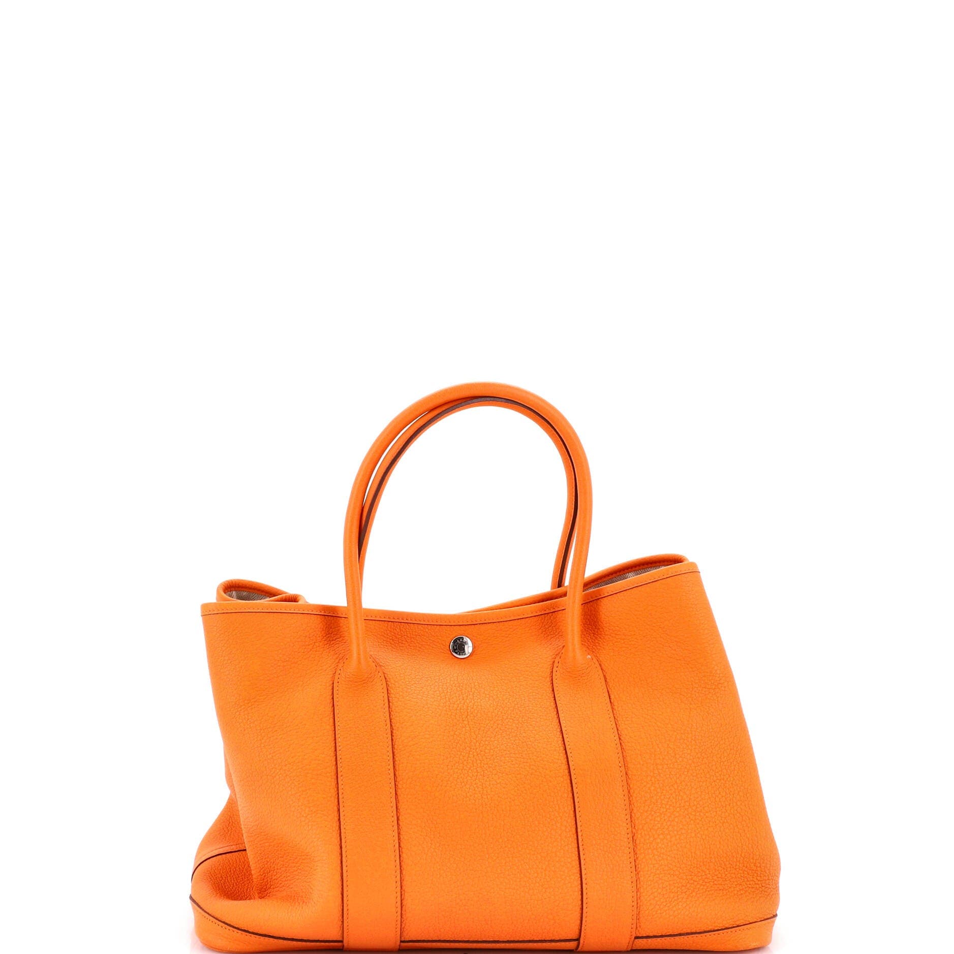 Pre-Owned Hermes Garden Party Tote Leather 36, Alternate, color, Orange H
