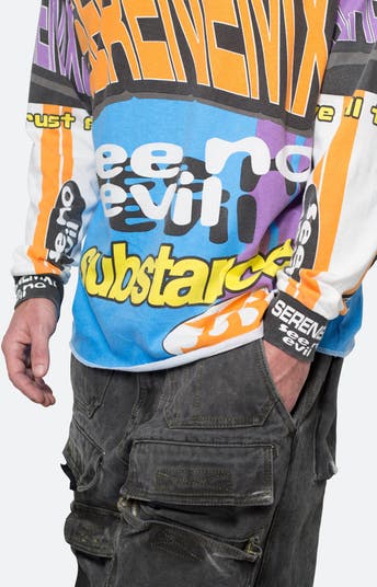 Motocross Mock Neck Long Sleeve Graphic T-Shirt