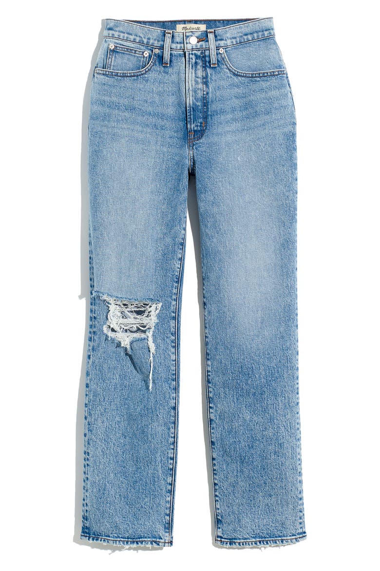 Straight Leg Stretch Cotton Jeans, Alternate, color, KINGSBURY WASH
