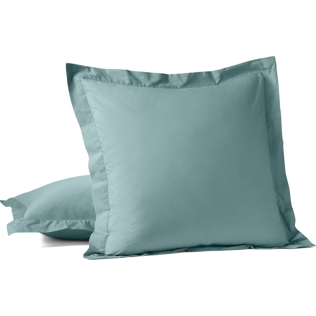 Coyuchi 300 Thread Count Organic Cotton Percale Pillow Sham In Green